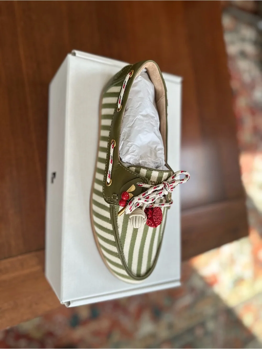 Larroude striped canvas